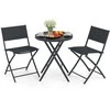 Lauko baldų komplektas Promotions Lauko bistro komplektas, 3 dalių sulankstomas, 59,7x69,9 cm stalas, juodas, metalas