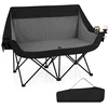 Lauko baldų komplektas Promotions Šildoma dvivietė stovyklavimo kėdė 147,3x59,7x94 cm juoda/tamsiai mėlyna