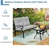 Lauko baldų komplektas Promotions Sodo baldų komplektas, 120x73x94 cm dvivietė sofa, 91x49x48 cm kavos staliukas, Pilka