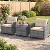 Lauko baldų komplektas Promotions Sodo baldų komplektas 3 dalių PE rotango kėdės ir kavos staliukas 67x64x77 cm Rudas rotangas