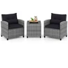 Lauko baldų komplektas Promotions Sodo baldų komplektas 3 dalių rotango kėdės ir kavos staliukas 67x64x77 cm juoda