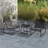 Lauko baldų komplektas Promotions Sodo baldų komplektas, kėdės 77x61x75 cm, stalas 44x44x41 cm, juodos spalvos
