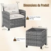 Lauko baldų komplektas Promotions Sodo baldų komplektas 3 dalių PE rotango kėdės ir kavos staliukas 67x64x77 cm pilka