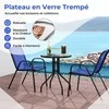 Lauko baldų komplektas Promotions Sodo bistro komplektas, 3 dalių, mėlynas grūdinto stiklo viršus