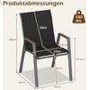 Lauko baldų komplektas Promotions Sodo kėdžių rinkinys 56x66x88 cm Juoda Teslin audinys Sulankstomos
