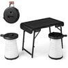 Promotions Stovyklavimo stalas ir LED taburetės komplektas, 73.7x40.6x55.9 cm stalas, juoda