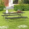 Lauko baldų komplektas Promotions Sulankstomas pikniko stalo komplektas, 182.9x162.6x73.7 cm, juodas