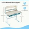 Promotions Vaikiškas rašomasis stalas ir kėdė, 80x51x81.5 cm, mėlyna, reguliuojamo aukščio