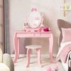 Promotions Vaikiškas makiažo staliukas ir kėdė, 70x34x101 cm, rožinė ir balta