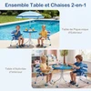 Lauko baldų komplektas Promotions Vaikiškų sodo baldų komplektas 4 vnt. Stalas 50x50x51 cm Kėdės Mėlynos