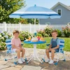 Lauko baldų komplektas Promotions Vaikiškų sodo baldų komplektas 4 vnt. Stalas 50x50x51 cm Kėdės Mėlynos
