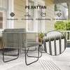 Lauko baldų komplektas Outsunny sodo baldų komplektas iš poliratano, poilsio komplektas su sofa, foteliu, stalu, pagalvėmis, atsparus oro sąlygoms, sėdėjimo grupė 4 asmenims, balkono baldų komplektas, sodo poilsio erdvė, terasos baldai sodui ir balkonui, ruda+tamsiai pilka
