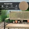 Outsunny sodo baldų komplektas iš poliratano, svetainės komplektas su 2 vietų sofa, foteliu, stikliniu staliuku, pagalvėmis, atsparus oro sąlygoms, sėdimas komplektas 4 asmenims, lauko baldų komplektas balkonui, terasos baldai sodui, balkonui, tamsiai pilka+geltona