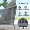 Lauko baldų komplektas Outsunny sodo sofa su pagalvėmis 2 vietų rotango sofa lauko poilsio sofa balkono sofa rotango sofa sodo poilsio zona polirotango sodo baldai balkono baldai 112 x 72 x 76 cm pilka