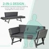 "Outsunny" sodo sofa iš poliratano, 2 sėdimų vietų, pilkos spalvos, atlenkiami porankiai, plienas, 129x63x67 cm, skirta sodui ir terasai