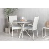 Lauko baldų komplektas Venture Design Kavinės staliuko ir fotelio komplektas 90 cm Baltas Pilkas Aintwood Rotangas Plienas
