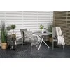 Lauko baldų komplektas Venture Design Kavinės staliuko ir fotelio komplektas 90 cm Baltas Pilkas Aintwood Rotangas Plienas