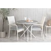 Lauko baldų komplektas Venture Design Kavinės staliuko ir fotelio komplektas 90 cm Baltas Pilkas Aintwood Rotangas Plienas