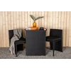 Lauko baldų komplektas Venture Design Kavinės komplektas, Savana, Stalas: 75x66x50 cm Kėdė: 71x55x45 cm, Juoda