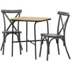 Lauko baldų komplektas Venture Design Kavinės staliuko ir valgomojo kėdės komplektas 74x70x55 cm juodas plienas ir aliuminis
