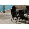 Lauko baldų komplektas Venture Design Valgomojo komplektas Giardini stalas su 6 Levanzo kėdėmis, juodas plienas, lauko