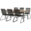 Lauko baldų komplektas Venture Design Valgomojo komplektas Holmbeck valgomojo stalas ir Bois valgomojo kėdės 200x90x75 cm juoda