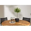 Lauko baldų komplektas Venture Design Valgomojo komplektas Lumpur apvalus valgomojo stalas 110x75 cm juodos spalvos akacijos mediena