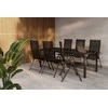 Lauko baldų komplektas Venture Design Valgomojo komplektas Giardini valgomojo stalas ir Levanzo kėdės juodos spalvos aliuminis ir plienas