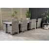 Lauko baldų komplektas Venture Design Valgomojo komplektas Levels stalas 229x310 cm baltas pilkas Aintwood pluoštas putos poliesteris pintas rotangas