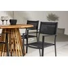 Lauko baldų komplektas Venture Design Valgomojo komplektas Lumpur apvalus valgomojo stalas 110x75 cm juodos spalvos akacijos mediena