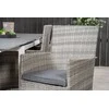 Lauko baldų komplektas Venture Design Valgomojo komplektas Levels stalas 229x310 cm baltas pilkas Aintwood pluoštas putos poliesteris pintas rotangas