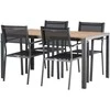 Lauko baldų komplektas Venture Design Valgomojo komplektas Break valgomojo stalas ir Copacabana sulankstomos kėdės 90x150 cm juoda