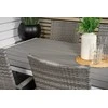 Lauko baldų komplektas Venture Design Valgomojo stalas ir fotelio komplektas 205x90 cm Baltas Pilkas Aintwood Rotangas Plienas