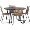 Venture Design Valgomojo komplektas Break apvalus valgomojo stalas 120 cm juodas