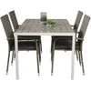 Lauko baldų komplektas Venture Design Valgomojo stalas ir fotelio komplektas 150x90 cm baltas Aintwood rotangas plienas