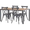 Lauko baldų komplektas Venture Design Valgomojo stalas ir kėdžių komplektas 150x90 cm Juodas Aliuminis