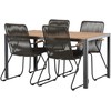 Lauko baldų komplektas Venture Design Valgomojo stalas ir kėdžių komplektas Break and Bois 90x150 cm juodas