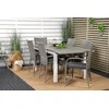 Lauko baldų komplektas Venture Design Valgomojo stalas ir fotelio komplektas 152x210x90 cm, baltas, Aintwood, rotangas, plienas