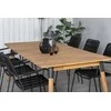 Lauko baldų komplektas Venture Design Valgomojo stalas ir fotelių komplektas Julian 210x100 cm Juoda Akacija Virvė Plienas