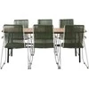 Lauko baldų komplektas Venture Design Valgomojo stalas ir kėdžių komplektas Holmbeck ir Bois 200x90x75 cm juodas žalias plieno virvė