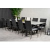 Lauko baldų komplektas Venture Design Valgomojo stalas ir kėdžių komplektas 229x310 cm Juodas Aintwood Rotangas Plienas