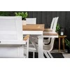 Lauko baldų komplektas Venture Design Valgomojo stalas ir fotelio komplektas 160x240x90 cm, baltas tekas, lauko baldai