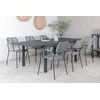 Lauko baldų komplektas Venture Design Valgomojo komplektas Marbella stalas 160x240 cm juodas poliesterio virvė plienas