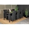 Lauko baldų komplektas Venture Design Valgomojo stalas ir fotelio komplektas 205x90 cm, juodas, Aintwood rotangas
