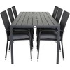 Lauko baldų komplektas Venture Design Valgomojo stalas ir fotelio komplektas 205x90 cm, juodas, Aintwood, rotangas, plienas