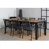 Lauko baldų komplektas Venture Design Valgomojo stalas ir kėdžių komplektas 205x90 cm Juoda Akacijos Baldai