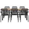 Lauko baldų komplektas Venture Design Valgomojo stalo ir kėdžių komplektas Holmbeck ir Peking 200x90x75 cm juodas plienas ir aliuminis
