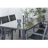 Venture Design Valgomojo stalas ir sulankstomos kėdės komplektas 200x100 cm, juodas plienas, pintas rotangas