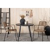 Lauko baldų komplektas Venture Design Valgomojo stalas ir fotelių komplektas 90x90 cm juodas, smėlio spalvos, aliuminis, dirbtinė mediena, virvė