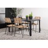 Lauko baldų komplektas Venture Design Valgomojo stalas ir fotelio komplektas 150x100 cm Juodas tikas Smėlio spalvos aliuminis
